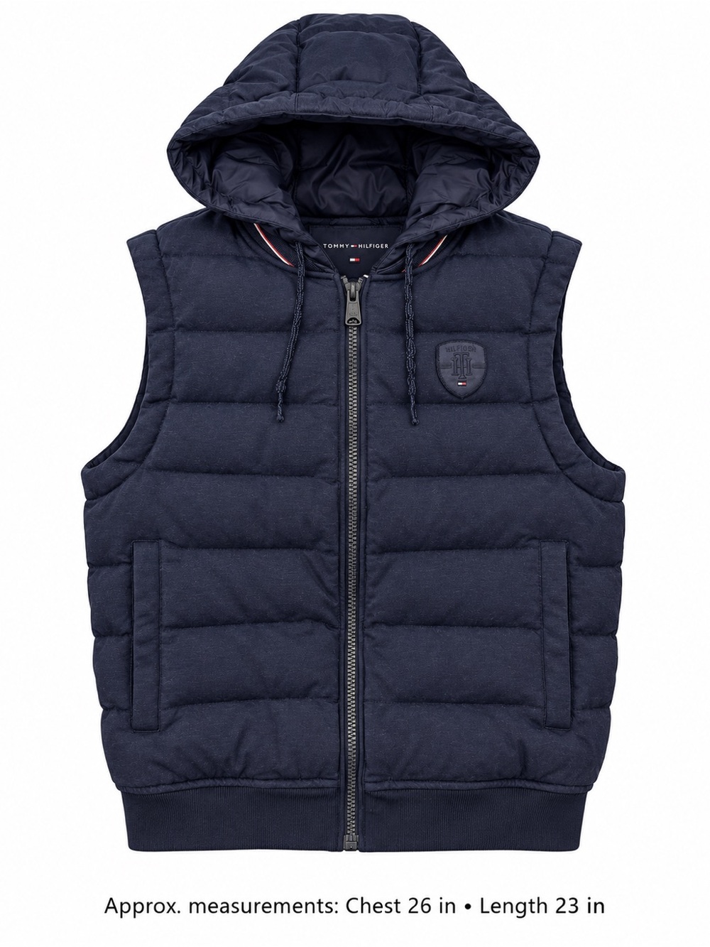 Tommy Hilfiger Men’s Small Navy Hooded Down Puffer Vest
